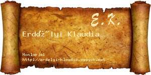 Erdélyi Klaudia névjegykártya